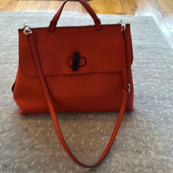 Gucci Bamboo Leather Top Handle Daily Bag Orange leather - Picture 3 of 16